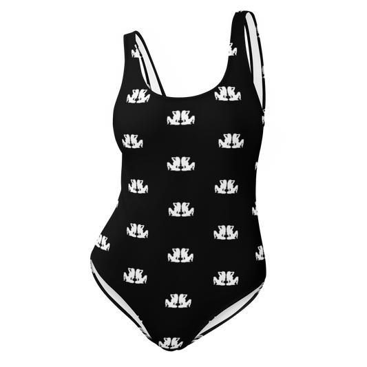 Monogram One-Piece Swimsuit - Black