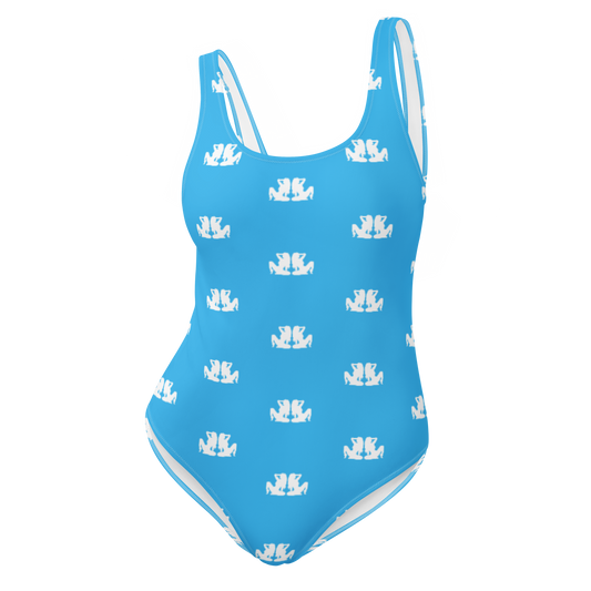 Monogram One-Piece Swimsuit - Deep Sky Blue