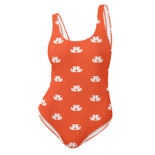 Monogram One-Piece Swimsuit - Outrageous Orange