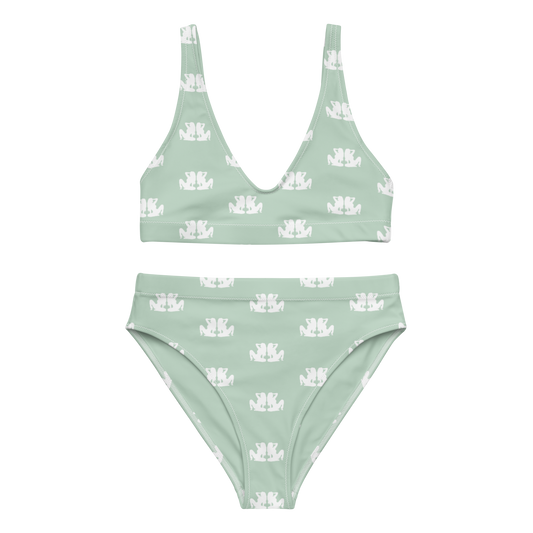 Monogram high-waisted bikini set - Mint