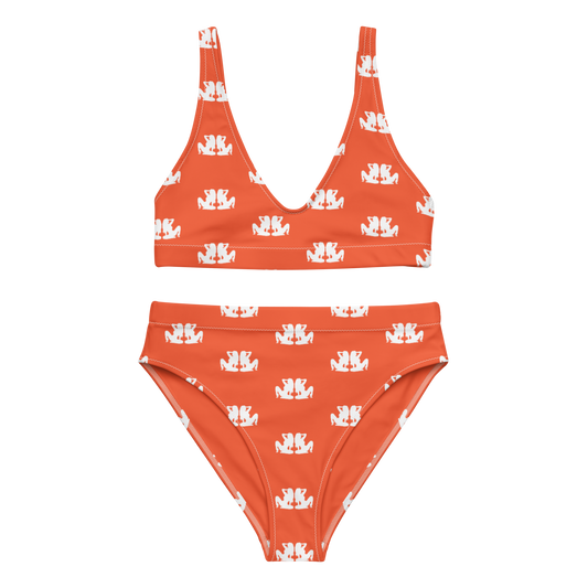 Monogram high-waisted bikini set - Outrageous Orange