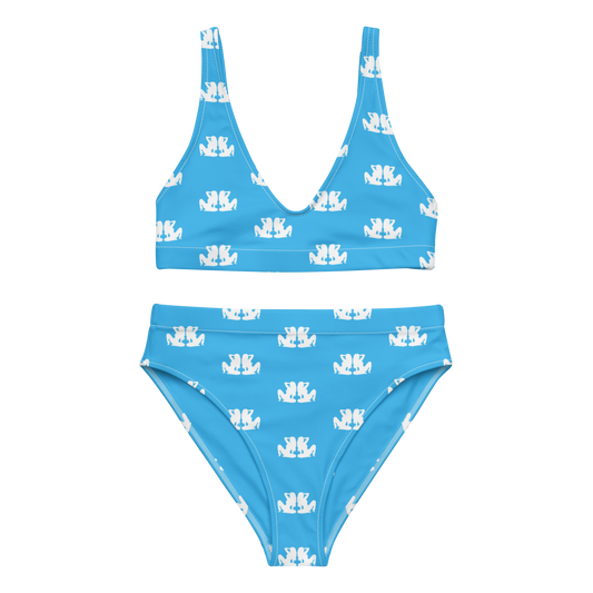 Monogram high-waisted bikini set - Deep Sky Blue