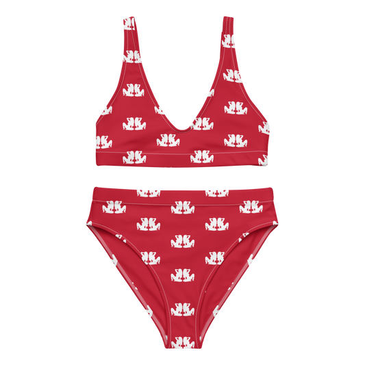 Monogram high-waisted bikini set - Lifeguard Red